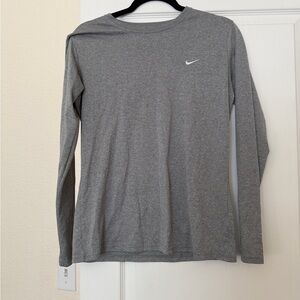 Nike Gray Dri-FIT Long Sleeve Crew